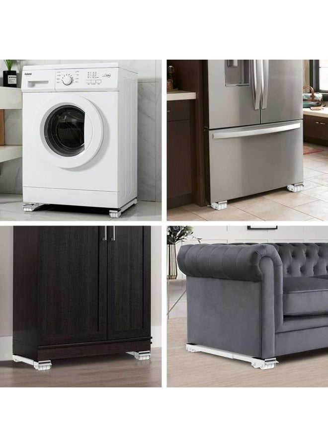 قاعدة غسالة وثلاجة متحركة قابلة للتعديل - حامل معدني بعجل للأجهزة الثقيلة والأثاث - مقاس (46 سم إلى 72 سم) - حمولة 227 كجم - Image 3